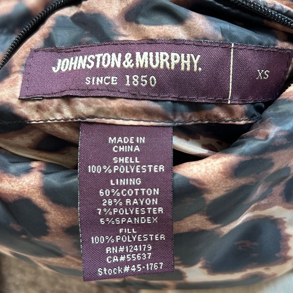 Johnston & Murphy Reversible Leopard Cream Vest Size XS - Picture 8 of 11